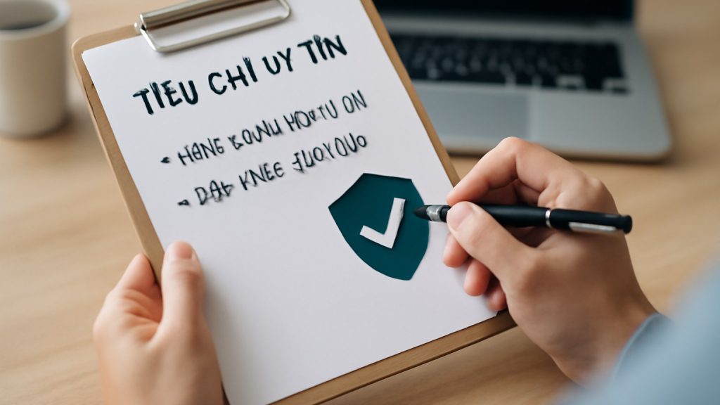 Minh họa: 1) Tiêu chí uy tín: minh bạch thông tin và dấu hiệu nhận diện